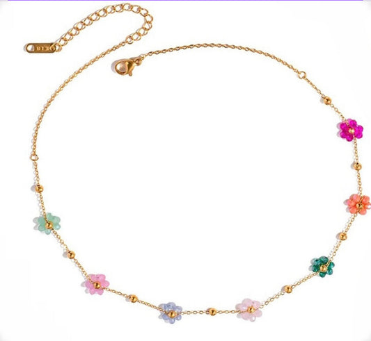 colorful flower necklace